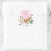 Sticker Rond Fille Safari 1er fête d'anniversaire (Sac)