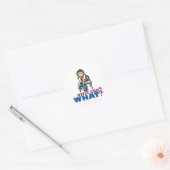 Sticker Rond Fille scientifique (Enveloppe)