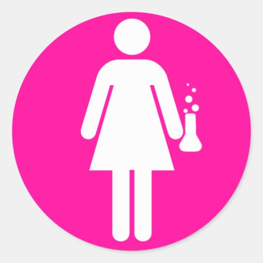 Sticker Rond Fille scientifique (Devant)