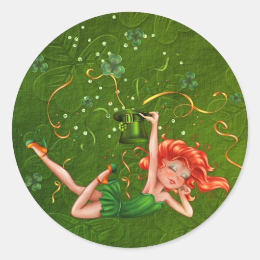 Sticker Rond Fille shamrock (Devant)