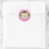Sticker Rond Fille singe (Sac)