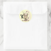 Sticker Rond Fille singe en Casquette de fête 2e anniversaire (Sac)