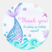 Sticker Rond Fille Sirène 1ère fête d'anniversaire (Devant)