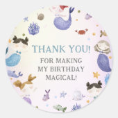 Sticker Rond Fille Sirène 1ère fête d'anniversaire (Devant)