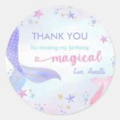 Sticker Rond Fille Sirène 1ère fête d'anniversaire (Devant)