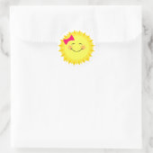 Sticker Rond Fille soleil (Sac)