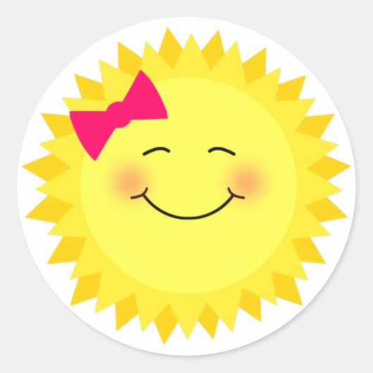 Sticker Rond Fille soleil (Devant)
