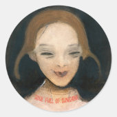Sticker Rond Fille souriante, Helene Schjerfbeck (Devant)
