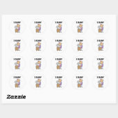 Sticker Rond Fille surfant sur le Web (Feuille)