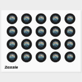 Sticker Rond Fille surfeuse de Daytona Beach Fl Coucher de sole (Feuille)