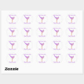 Sticker Rond Fille Taekwondo (Feuille)