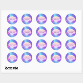 Sticker Rond Fille tendance, boulangerie holographique Cupcake (Feuille)
