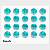 Sticker Rond Fille Turquoise Blue Foil Holo Parties scintillant (Feuille)