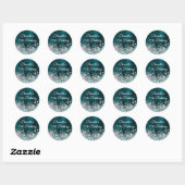 Sticker Rond Fille Turquoise foncé Parties scintillant Holo Foi (Feuille)