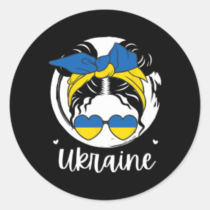 Sticker Rond Fille ukrainienne d'Ukraine2