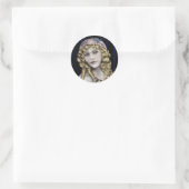 Sticker Rond Fille victorienne de Blond Head (Sac)