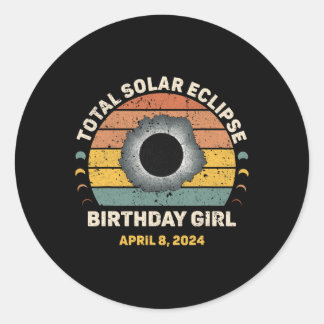 Sticker Rond Fille Vintage Funny Totalité Ressort Éclipse solai
