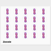Sticker Rond Fille violette (Feuille)