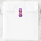 Sticker Rond Fille violette (Sac)