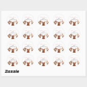 Sticker Rond Fille Woodland Anniversaire Favoriser (Feuille)