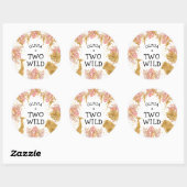 Sticker Rond Filles 2e anniversaire fête Pink Gold Safari (Feuille)