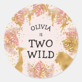 Sticker Rond Filles 2e fête d'anniversaire Pastel Pink Gold Saf (Devant)