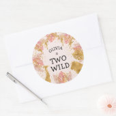 Sticker Rond Filles 2e fête d'anniversaire Pastel Pink Gold Saf (Enveloppe)