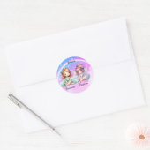 Sticker Rond Filles amies (Enveloppe)