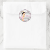 Sticker Rond Filles Angel Baptême Christening (Sac)