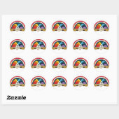 Sticker Rond filles arc-en-ciel (Feuille)