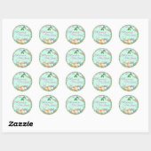 Sticker Rond Filles Baby shower de bois (Feuille)