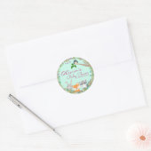 Sticker Rond Filles Baby shower de bois (Enveloppe)