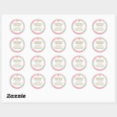 Sticker Rond Filles Bautizo Pink Mint Green Damask Gold Cross (Feuille)