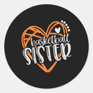 Sticker Rond Filles Bysketbyll Soeur Coeur désorganisé