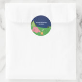 Sticker Rond Filles Camping Glamping Fête d'anniversaire Favori (Sac)