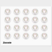 Sticker Rond Filles 'Ce Livre Appartient' Chat mignon avec Fleu (Feuille)