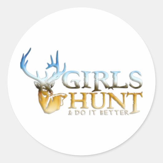 STICKER ROND FILLES CHASSEZ LE CHER (Devant)