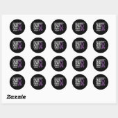 Sticker Rond Filles combat est mon combat violet fibromyalgie A (Feuille)