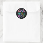 Sticker Rond Filles cool Golf Golf Aîné Sport Femmes Enfants (Sac)
