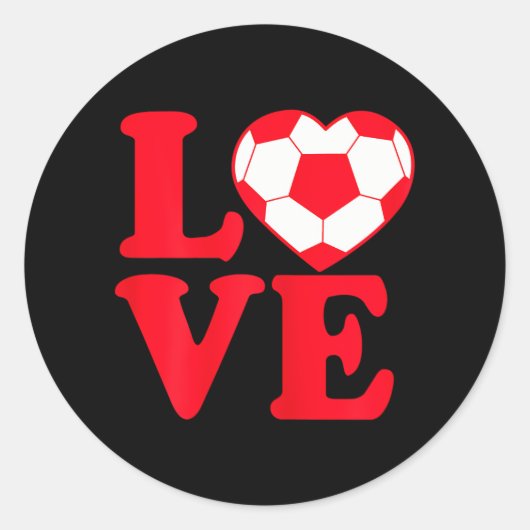 Sticker Rond Filles Cool I Love Soccer (Devant)