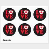 Sticker Rond Filles Cool I Love Soccer (Feuille)