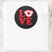 Sticker Rond Filles Cool I Love Soccer (Sac)