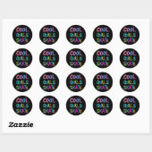 Sticker Rond Filles cool Patinage Patinage Glace Roller Femmes  (Feuille)