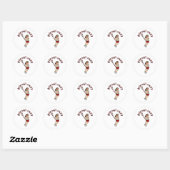 Sticker Rond Filles crosse Rouge (Feuille)