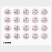 Sticker Rond Filles Cute Kitten Baby shower de chat (Feuille)