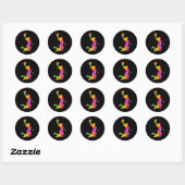 Sticker Rond Filles de basket-ball (Feuille)