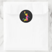 Sticker Rond Filles de basket-ball (Sac)