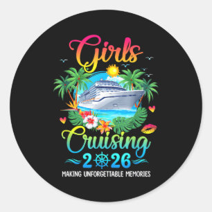 Sticker Rond Filles en croisière 2026 créant des souvenirs sœur