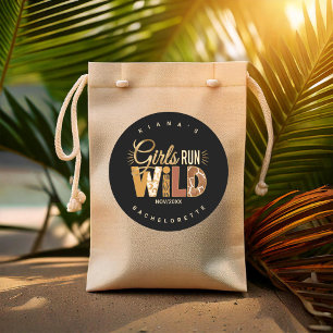 Sticker Rond Filles en folie Safari Enterrement de vie de jeune