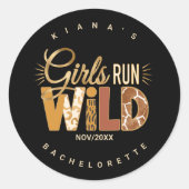 Sticker Rond Filles en liberté Safari EVJF ID1148 (Devant)